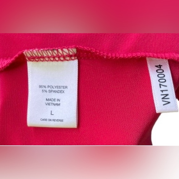 7th AVENUE NEW YORK & COMPANY Rose Pink Cap Short Sleeve V Neck Jersey Shirt, L - Picture 9 of 9